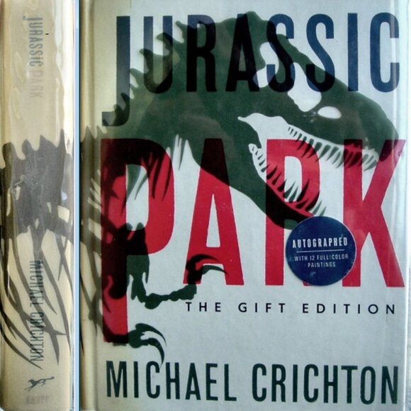 JURASSIC PARK by Michael Crichton Knoff Publisher Signed Gift Edition 1993 Book - Picture 2 of 13